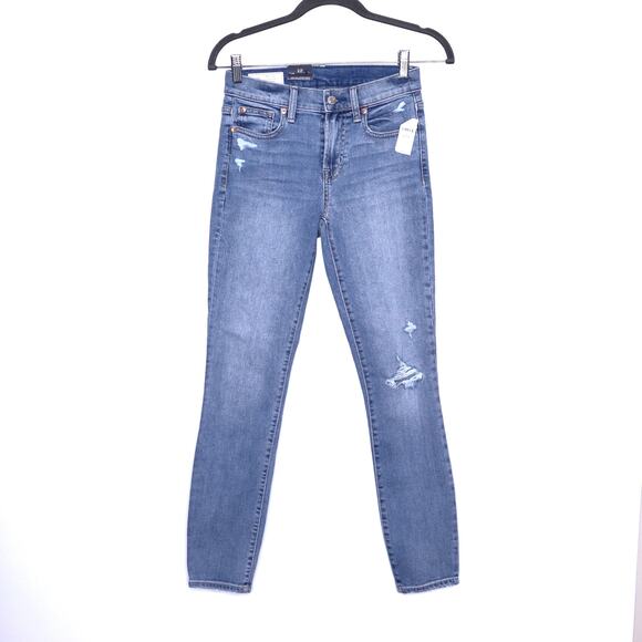 GAP NEW Mid Rise True Skinny Jeans Light Destroy Stretch 5-Pocket Women's 0/25 - Picture 1 of 11
